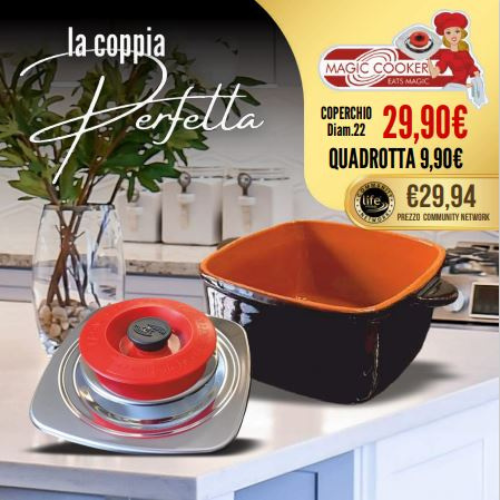 Magic Cooker diametro 22 + Quadrotta in terracotta